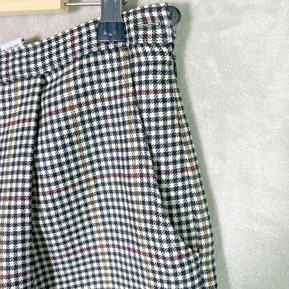Vintage Talbots Pants Womens 16 Houndstooth Lined Wool Pleated - Picture 2 of 10